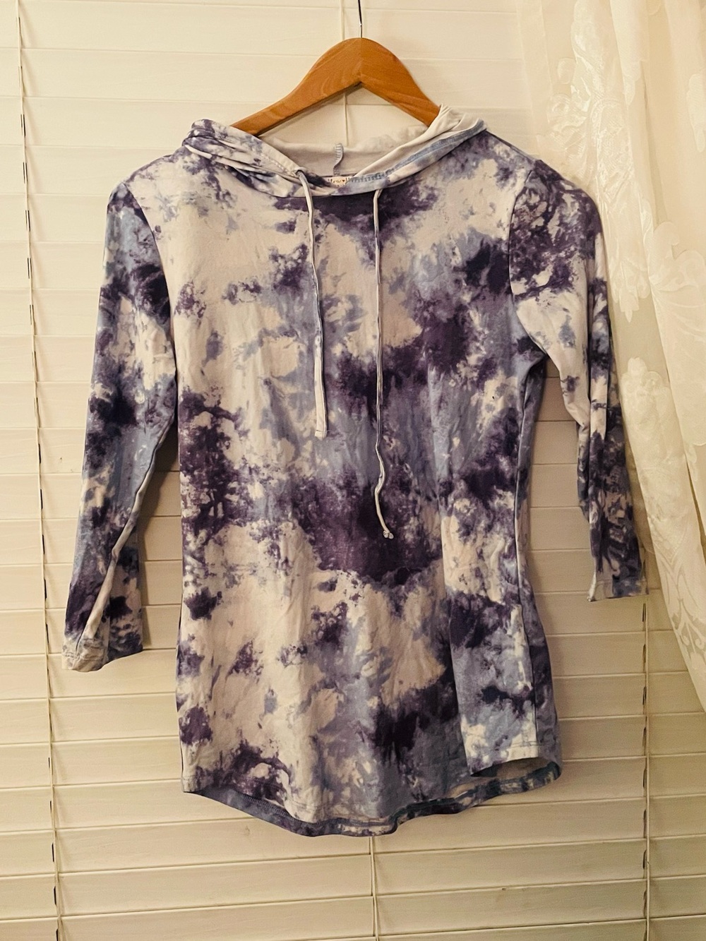 Ultra Flirt Purple & White Tie-Dye Hoodie Top
